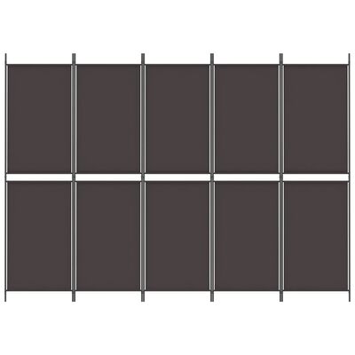 A grid-like arrangement of brown fabric panels with metal frames, resembling a room divider.