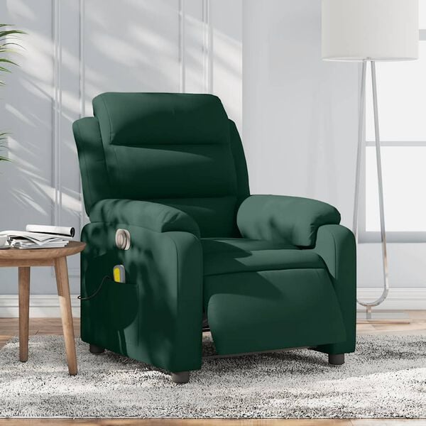 vidaXL Electric Massage Recliner Chair Dark Green