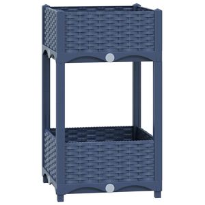 vidaXL Raised Bed Blue grey Polypropylene 15.7 in x 15.7 in x 28.0 in