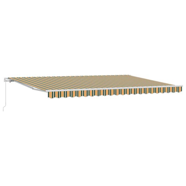 vidaXL Retractable Awning Striped Green and Yellow 196.85" x 118.11
