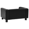 vidaXL Dog Sofa Black 23.6x16.9x11.8" Plush and Faux Leather