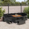 vidaXL Garden Sofa Set with Cushion 11 pcs Black Poly Rattan