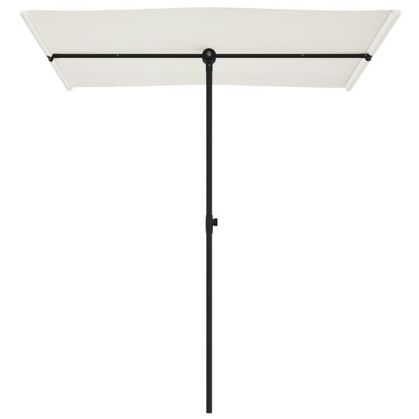 vidaXL Garden Parasol Sand White Aluminum Medium Rotatable