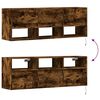 vidaXL TV Wall Cabinet Smoked Oak Engineered Wood Medium TV Wall Cabinet