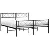 vidaXL Metal Bed Frame Black Powder-Coated Steel Full Metal Bed Frame