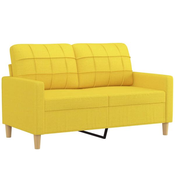 vidaXL Sofa Set Light Yellow Polyester, Metal, Plywood, Foam, Textilene