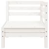 vidaXL Garden Sofa White Solid pine wood Three-seater Modular
