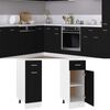 vidaXL Drawer Bottom Cabinet Black Engineered wood Medium
