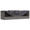 vidaXL Garden Bed Grey PE Rattan 78.7x23.6 in Adjustable Armrests