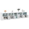 vidaXL Sideboard White Engineered wood, glass Large Sideboard