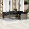 vidaXL Garden Sofa Set Grey PE rattan, powder-coated steel Large