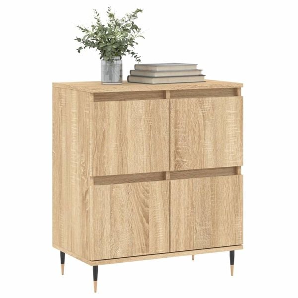 vidaXL Sideboard Sonoma oak Engineered wood, iron 23.6 x 13.8 x 27.6 in