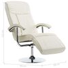 vidaXL TV Armchair Cream Faux leather, Chromed metal Standard