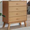vidaXL Drawer Cabinet Brown Solid pine wood Medium Drawer Cabinet