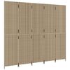 vidaXL Room Divider 5 Panels Beige Poly Rattan