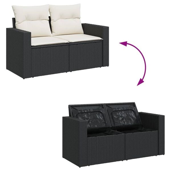vidaXL Garden Sofa Set Black