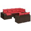 vidaXL 11 Piece Patio Sofa Set with Cushions Brown Poly Rattan