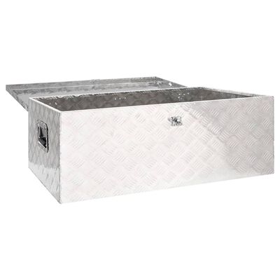 vidaXL Storage Box Silver 39.4"x21.7"x14.6" Aluminum