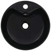 vidaXL Wash Basin with Overflow 14.2x5.1" Ceramic Black