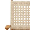 vidaXL Folding Patio Chairs 4 pcs Beige Poly Rattan and Solid Wood