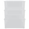 vidaXL Plastic Storage Box Set of 3 Transparent Polypropylene 6.6 Gal
