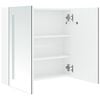 vidaXL Bathroom Cabinet White and Silver MDF, Glass 23.6x5.5x24.4 in