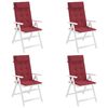 vidaXL Highback Chair Cushion Set of 4 Wine Red