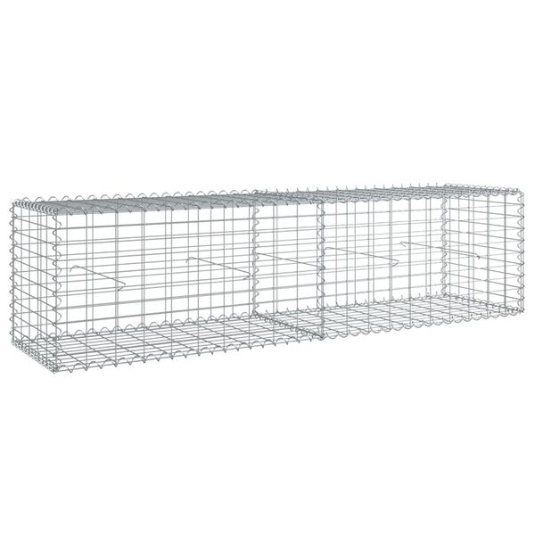 vidaXL Gabion Basket Silver Galvanized Iron 78.7 x 19.7 x 19.7 in