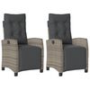vidaXL Reclining Garden Chair Set of 2 Grey