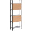 vidaXL Bookshelf Grey Sonoma Engineered wood, powder-coated steel Tall