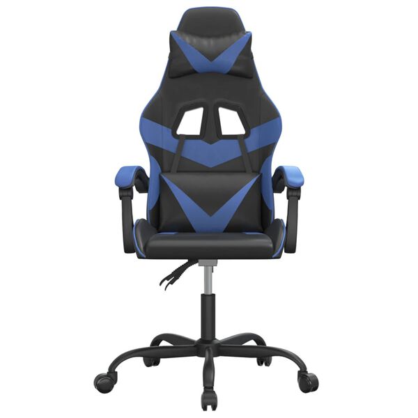 vidaXL Gaming Chair Black and Blue Faux Leather