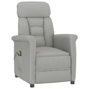 vidaXL Massage Chair Light gray 70.5 x 96.5 x 95 cm Polyester