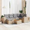 vidaXL Garden Sofa Set Beige Poly Rattan Large Modular Garden Sofa Set