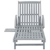 vidaXL Patio Sunlounger Grey Solid acacia wood Standard