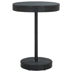 vidaXL Garden Table Black PE Rattan Lightweight Garden Table Round
