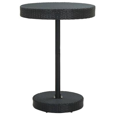 vidaXL Patio Table Black 29.7"x41.7" Poly Rattan