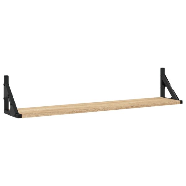 vidaXL Wall Shelf Set of 2 Sonoma oak Engineered wood, metal