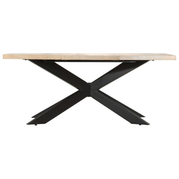 vidaXL Dining Table Bleached Mango Wood Solid Bleached Mango Wood