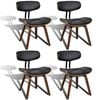 vidaXL Dining Chair Set of 4 Black