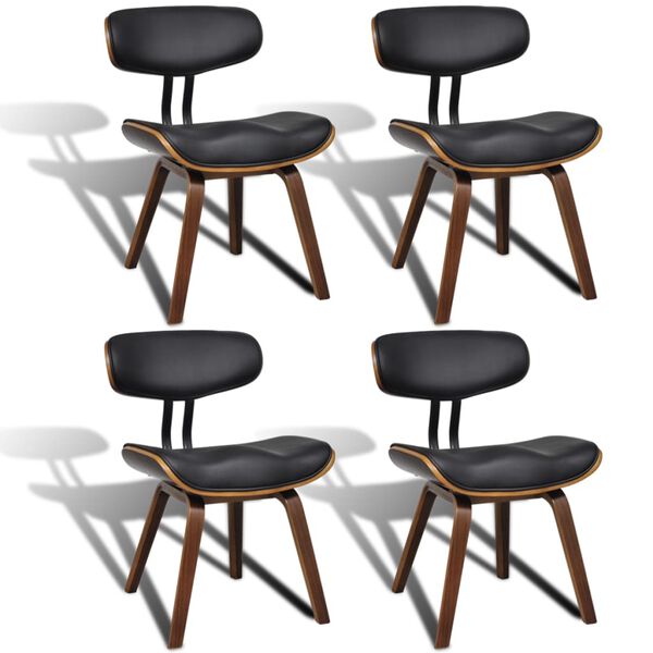vidaXL Dining Chair Set of 4 Black
