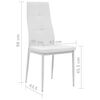 vidaXL Dining Chair Set of 6 White PVC, Wood, Steel Standard Ergonomic