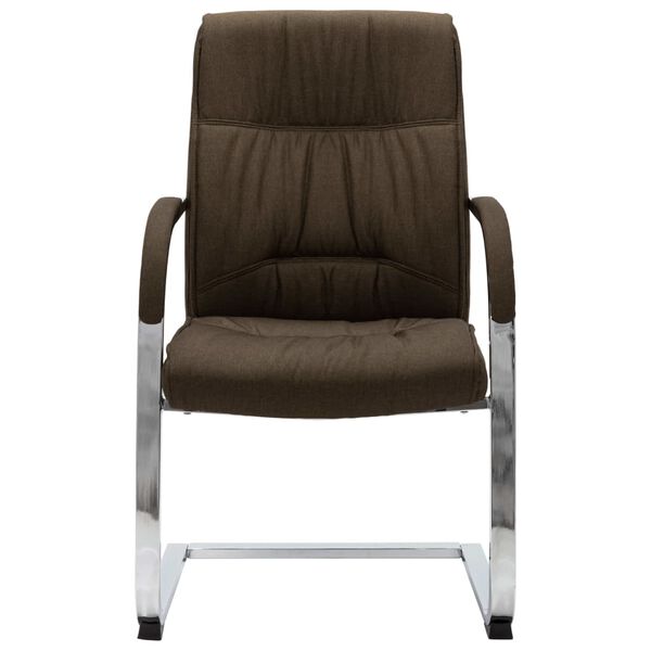 vidaXL Office Chair Brown Polyester Standard Ergonomic Office Chair