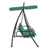 vidaXL Garden Swing Bench Green Powder-coated steel Large