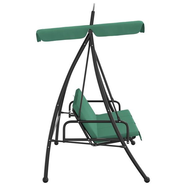 vidaXL Garden Swing Bench Green Powder-coated steel Large