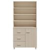 vidaXL Highboard Set of 2 Honey brown Solid pinewood, MDF Large