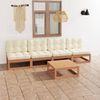 vidaXL Garden Lounge Set Honey brown, Cream