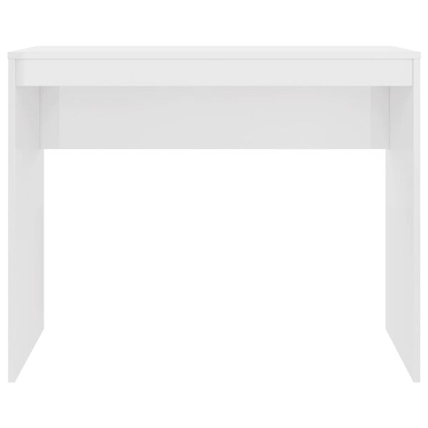 vidaXL Desk High gloss white Engineered wood Compact Sleek Desk