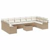 vidaXL Garden Sofa Set with Cushion 11 pcs Beige Poly rattan