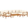 vidaXL Garden Sofa Set Cream white Solid acacia wood, 100% polyester fabric