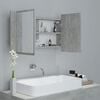 vidaXL LED Mirror Cabinet Concrete Grey Engineered Wood, Acrylic